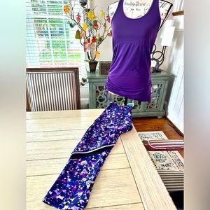 Cute Fabletics outfit - racer back top & capri leggings